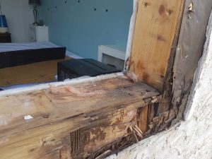 Rotten in the window area